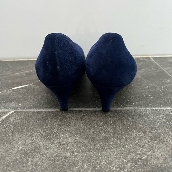 Prada Women's Dark Blue Suede Kitten Heels - Picture 3 of 4